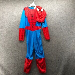 Marvel Spider-Man Boys Costume Size M 7-8 Blue Red Polyester Jumpsuit Mask